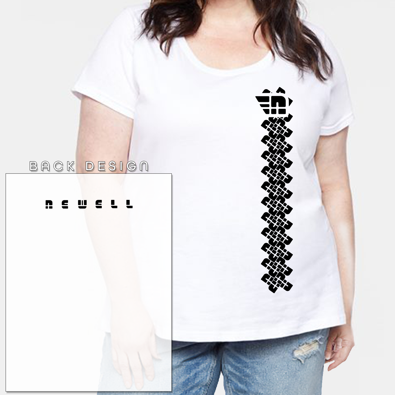 Women's Curvy Basket Weave T-Shirt | Scoop Neck