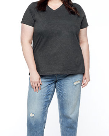 Women's Curvy 'Newell N' Back T-Shirt | V-Neck